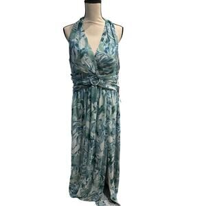 ⭐️ Women’s Adrianna Papell Floral Maxi Halter Dress. Size 14. NWT! Wedding Guest